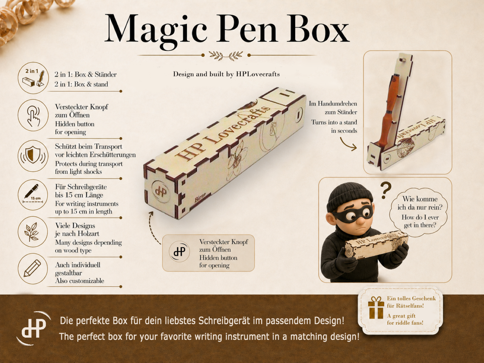 Birnenkugelschreiber, inkl. Magic Pen Box