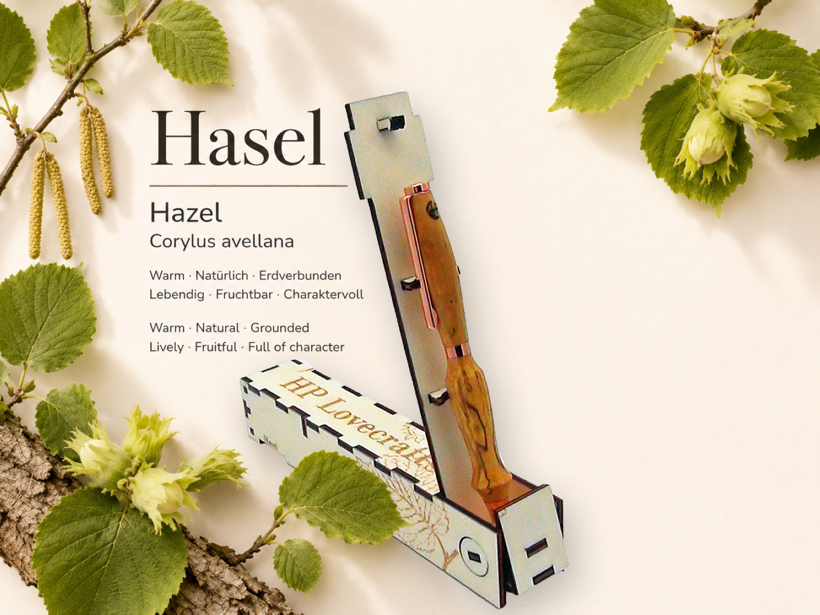 Haselkugelschreiber, inkl. Magic Pen Box