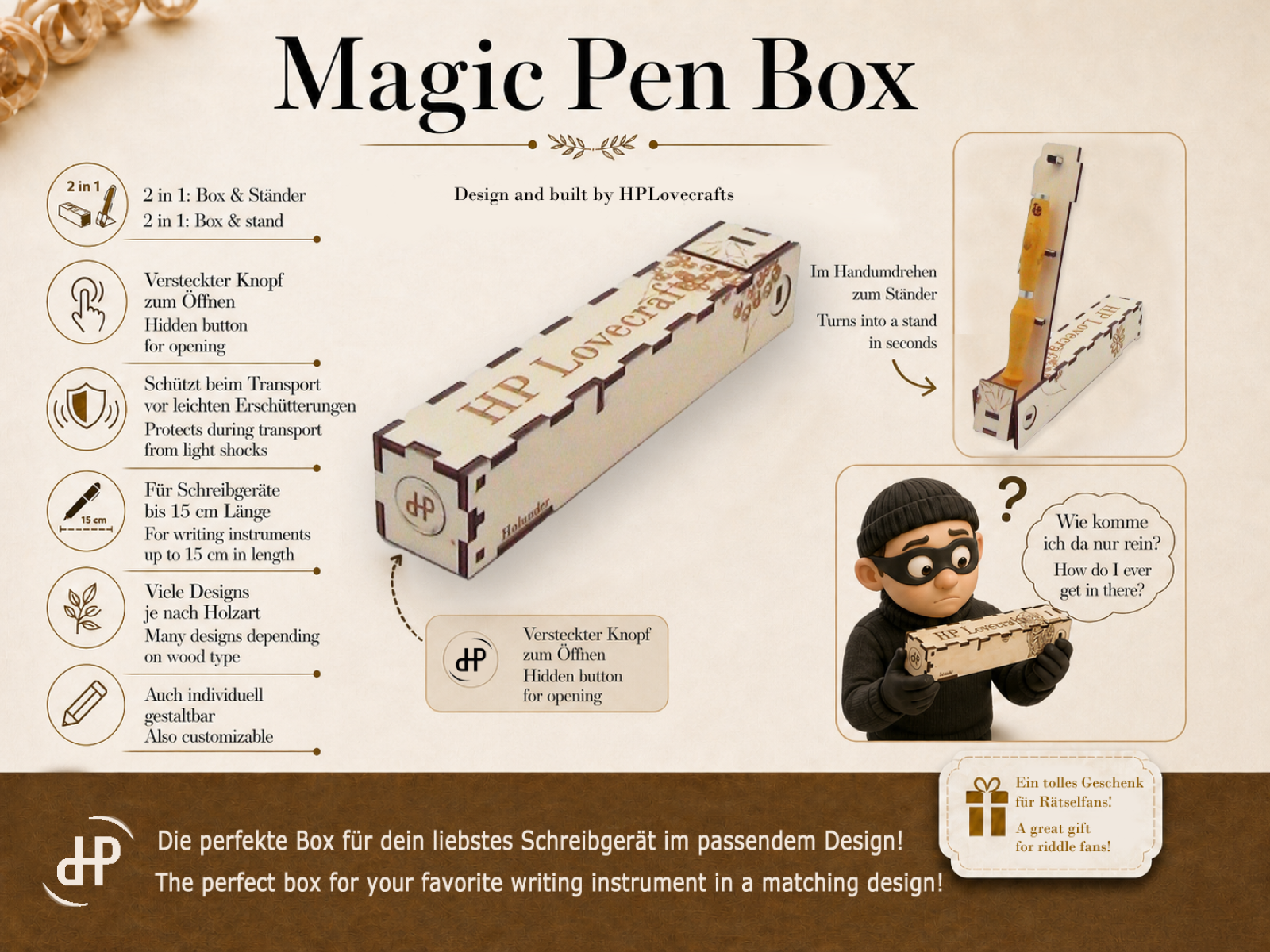 Holunderkugelschreiber, inkl. Magic Pen Box