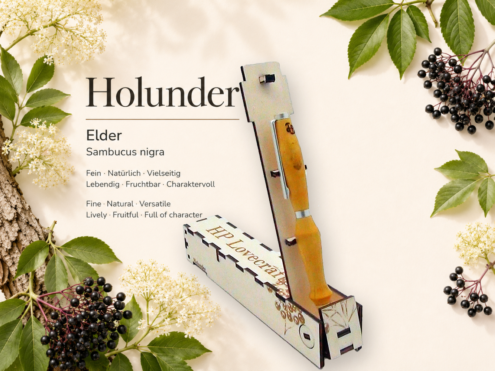 Holunderkugelschreiber, inkl. Magic Pen Box
