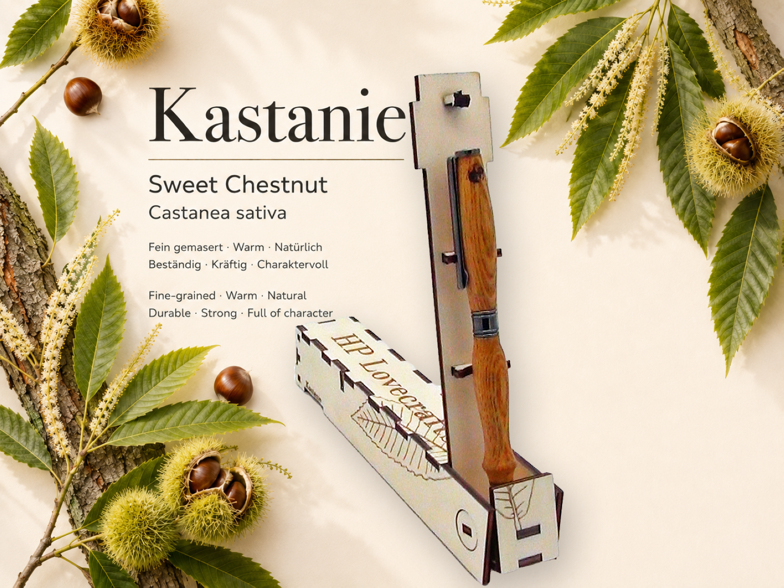 Kastanienkugelschreiber, inkl. Magic Pen Box