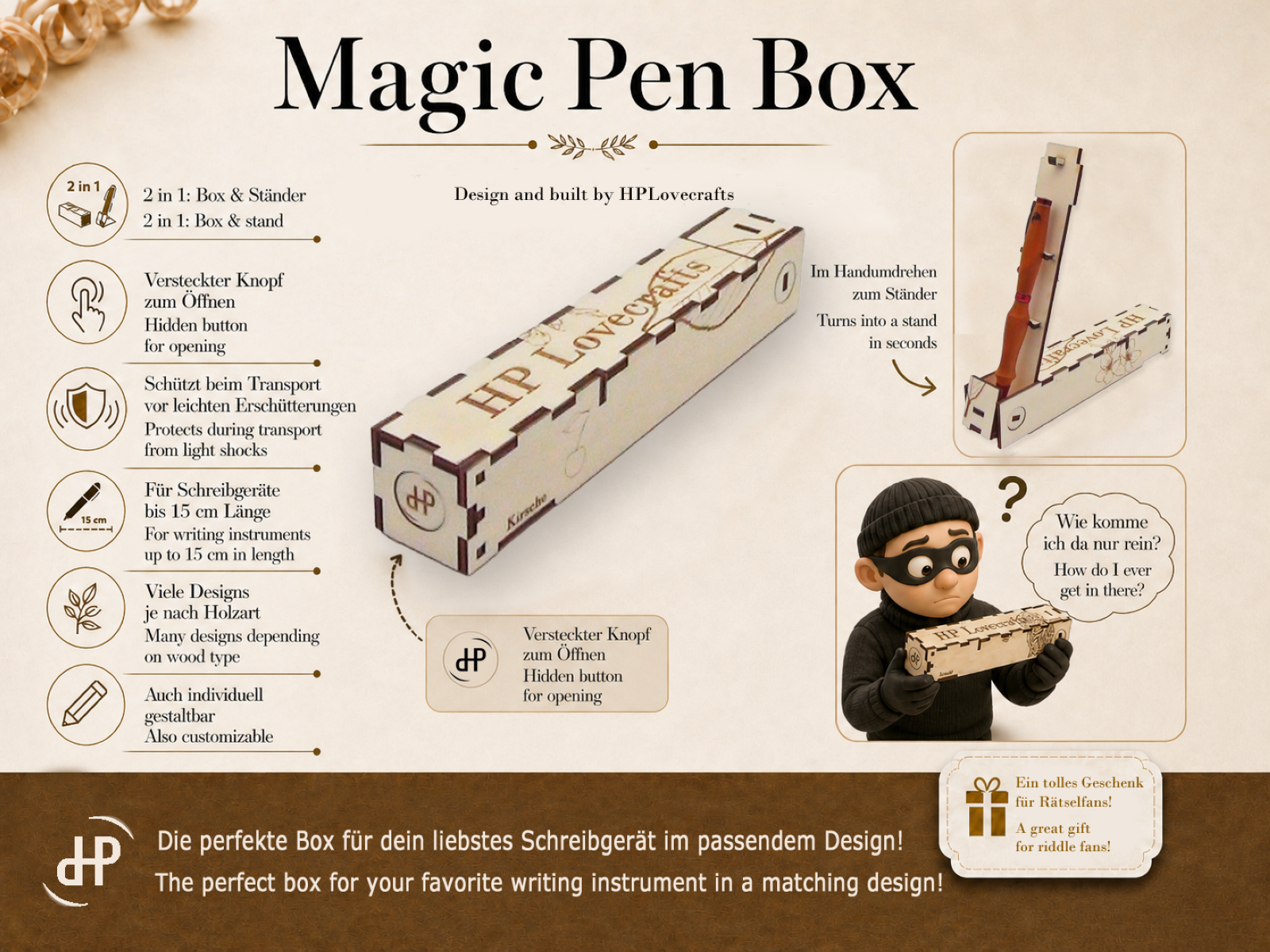 Kirschenkugelschreiber, inkl. Magic Pen Box