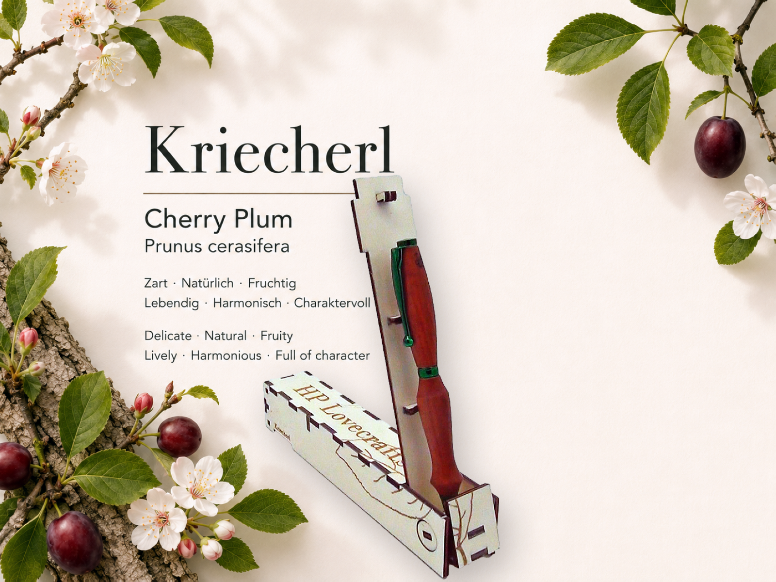 Kriecherlkugelschreiber, inkl. Magic Pen Box