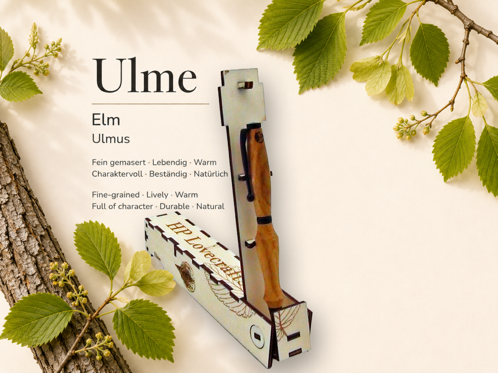 Ulmenkugelschreiber, inkl. Magic Pen Box
