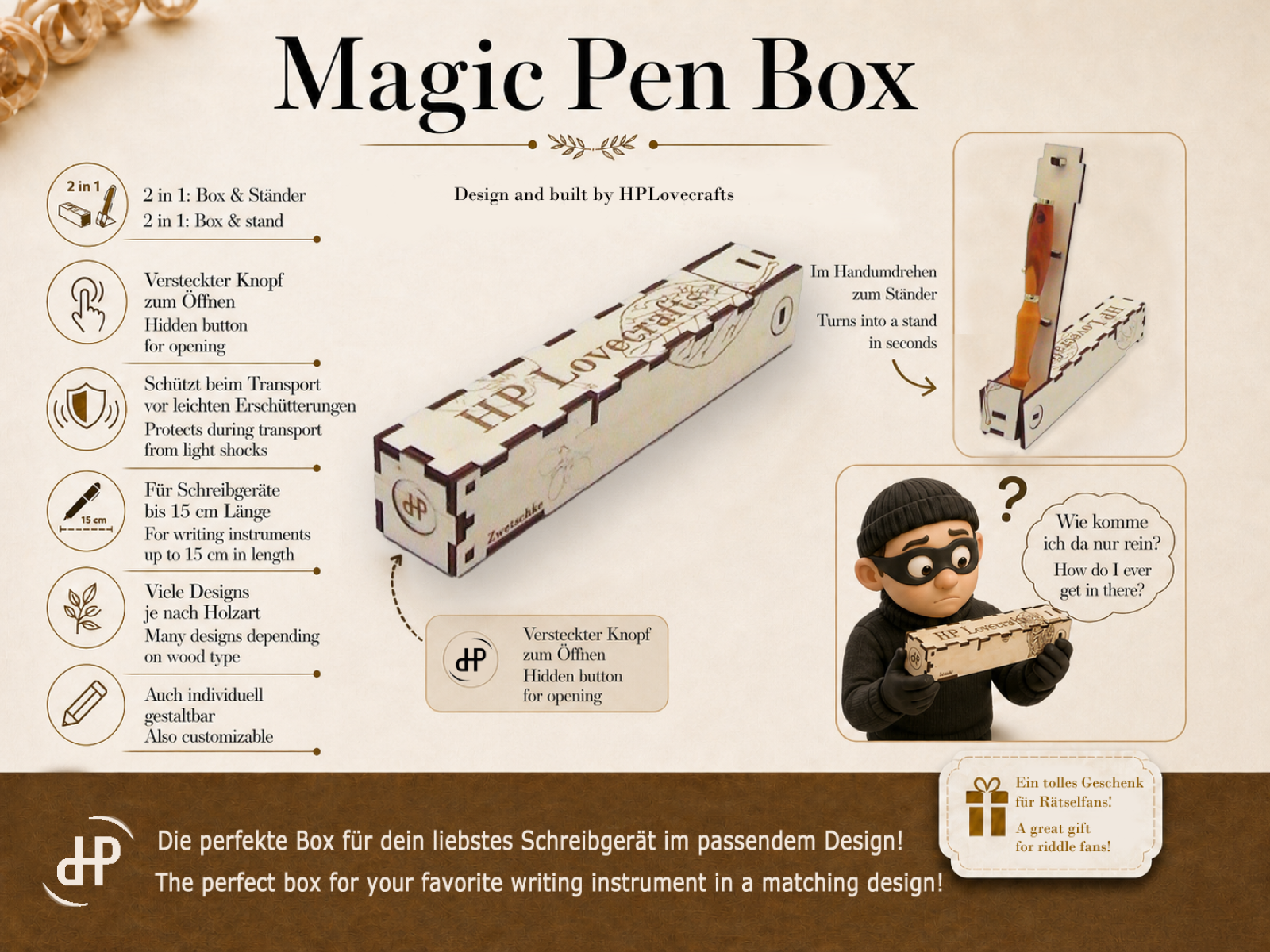 Zwetschkenkugelschreiber, inkl. Magic Pen Box