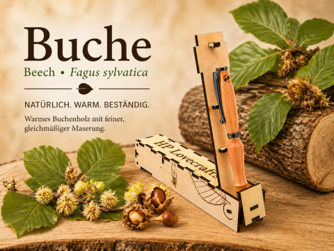 Buchenkugelschreiber, inkl. Magic Pen Box