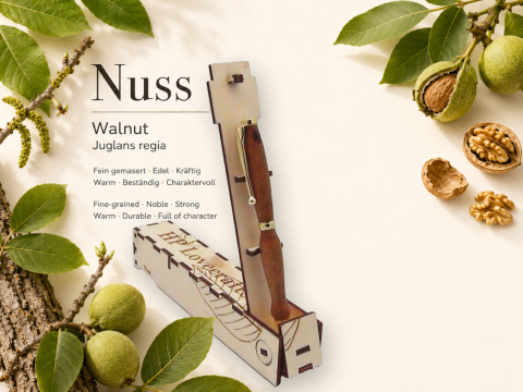 Nusskugelschreiber, inkl. Magic Pen Box