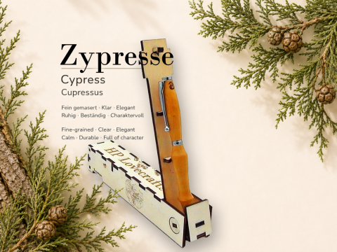 Zypressenkugelschreiber, inkl. Magic Pen Box